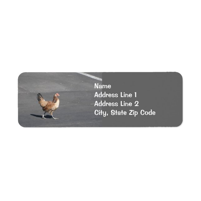 Chicken Crossing the Road Return Address Label (Front)