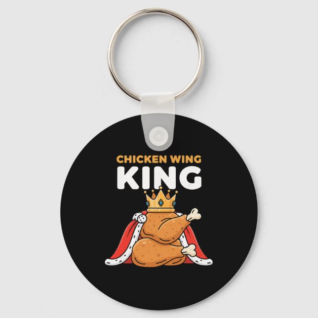 Chicken Crowned Chicken Wing King  Key Ring (Front)