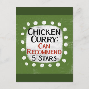 Chicken Curry Review 5 Stars Postcard