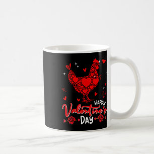 Chicken Cute Hearts Shape Valentine Floral Farmer  Coffee Mug