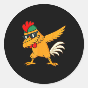 Chicken Dab Meme Animal Dance Funny For Men Women Classic Round Sticker