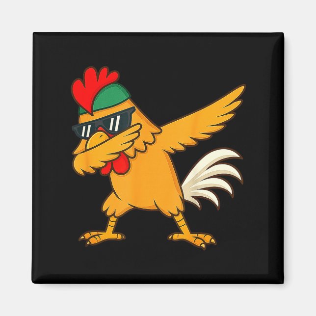 Chicken Dab Meme Animal Dance Funny For Men Women  Magnet (Front)