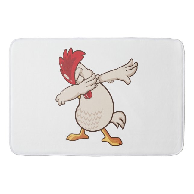 Chicken Dabbing Farmer Dab Dance Bath Mat (Front)