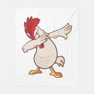 Chicken Dabbing Farmer Dab Dance Fleece Blanket