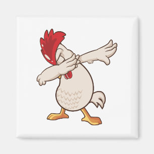 Chicken Dabbing Farmer Dab Dance Magnet