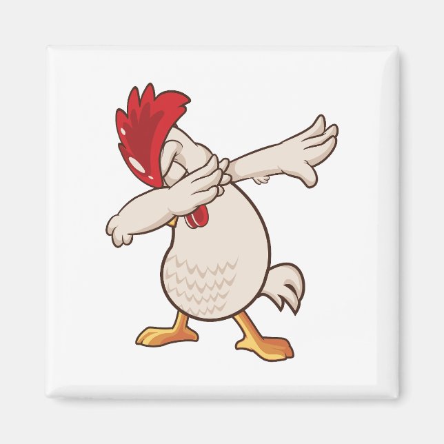 Chicken Dabbing Farmer Dab Dance Magnet (Front)