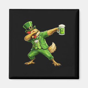 Chicken Dabbing St Patrick’s Beer Shamrock Irish C Magnet