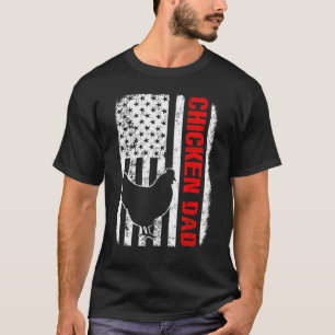 Chicken Dad American Flag T-Shirt