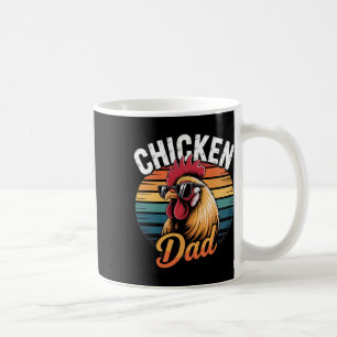 Chicken Dad Funny Rooster Retro Sunset Vintage Far Coffee Mug