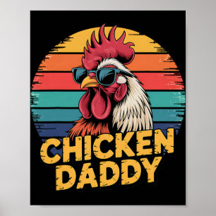 Chicken Dad Retro Farm Animal Lover Poster