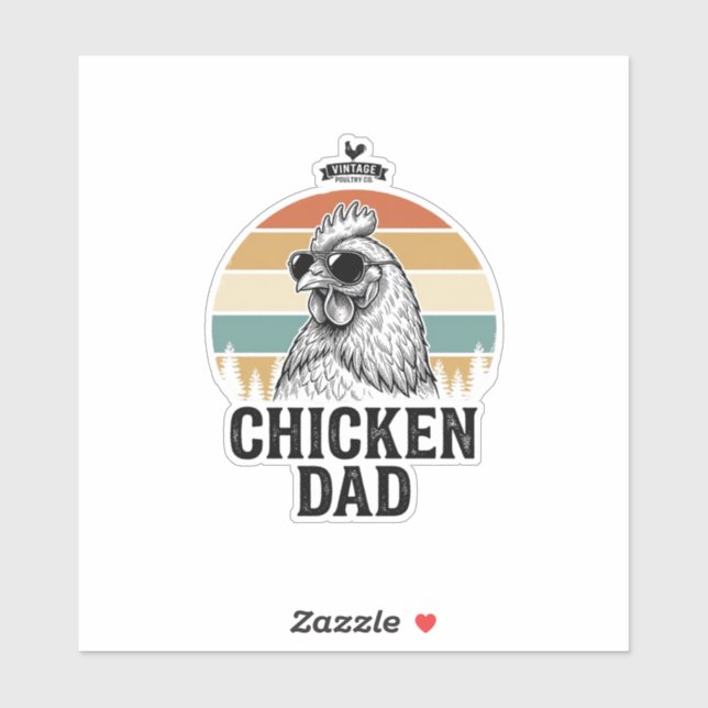 Chicken Dad Vintage Sunset Funny Chicken Lover Shi (Sheet)