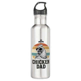 Chicken Dad Vintage Sunset Funny Chicken Lover Shi 710 Ml Water Bottle