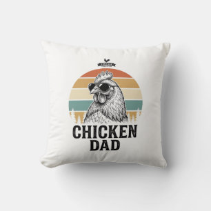 Chicken Dad Vintage Sunset Funny Chicken Lover Shi Cushion