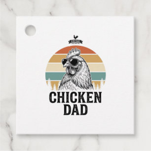 Chicken Dad Vintage Sunset Funny Chicken Lover Shi Favour Tags