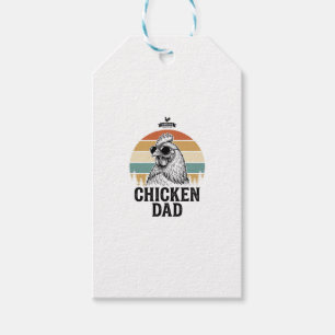 Chicken Dad Vintage Sunset Funny Chicken Lover Shi Gift Tags