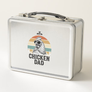 Chicken Dad Vintage Sunset Funny Chicken Lover Shi Metal Lunch Box