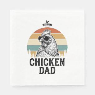 Chicken Dad Vintage Sunset Funny Chicken Lover Shi Napkin