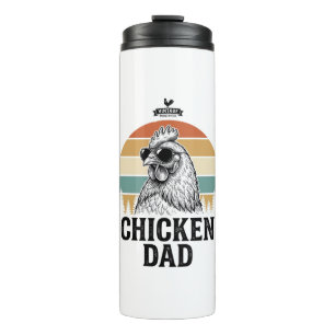 Chicken Dad Vintage Sunset Funny Chicken Lover Shi Thermal Tumbler