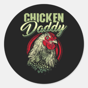 Chicken Daddy Chicken Dad Farmer Poultry Farmer Sm Classic Round Sticker