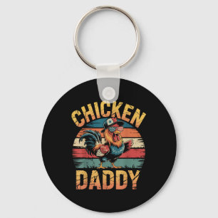 Chicken Daddy Funny Farmer For Men  Key Ring