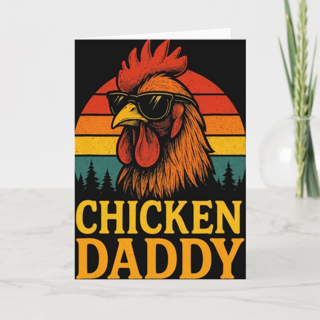 Chicken Daddy - Funny Poultry Farmer Retro  Card (Front)