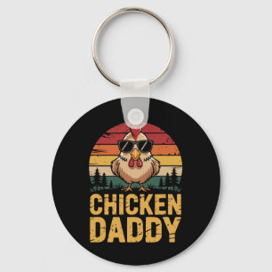 Chicken Daddy Funny Poultry Farming Father Who Rai Key Ring