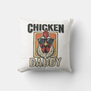 Chicken Daddy Funny Rooster Vintage Vector Shirt_1 Cushion