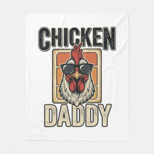 Chicken Daddy Funny Rooster Vintage Vector Shirt_1 Fleece Blanket