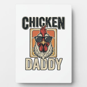 Chicken Daddy Funny Rooster Vintage Vector Shirt_1 Plaque