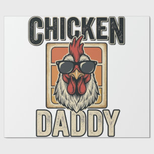 Chicken Daddy Funny Rooster Vintage Vector Shirt_1 Wrapping Paper