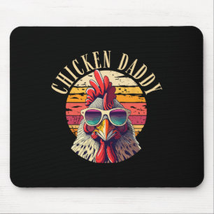 Chicken Daddy Retro Vintage 70s Chicken Dad Father Mouse Pad
