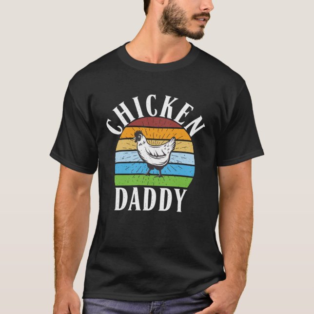 Chicken Daddy Retro vintage Style Chicken T-Shirt (Front)