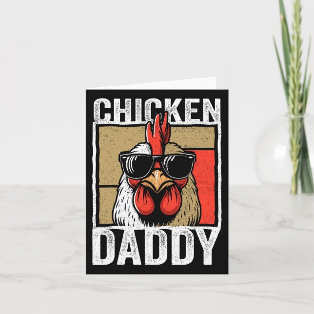 Chicken Daddy Rooster Farmer Funny Fathers Day For Card (Front)