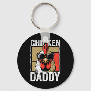 Chicken Daddy Rooster Farmer Funny Fathers Day For Key Ring