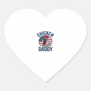 Chicken Daddy Rooster Vintage Patriotic Shirt Desi Heart Sticker