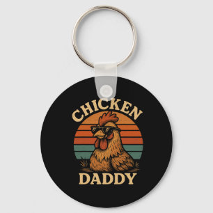 Chicken Daddy Vintage Chicken Dad Farmer Poultry F Key Ring