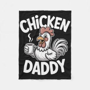 Chicken Daddy Vintage Poultry Farmer Funny Fathers Fleece Blanket