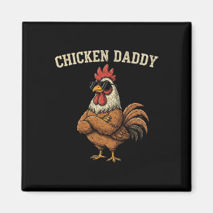 Chicken Daddy Vintage Poultry Farmer Funny Fathers Magnet