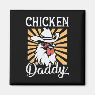 Chicken Daddy Vintage Poultry Farmer Funny Fathers Magnet