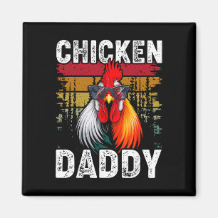 Chicken Daddy Vintage Poultry Farmer Funny Fathers Magnet