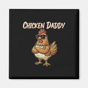 Chicken Daddy Vintage Poultry Farmer Funny Fathers Magnet