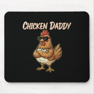 Chicken Daddy Vintage Poultry Farmer Funny Fathers Mouse Pad
