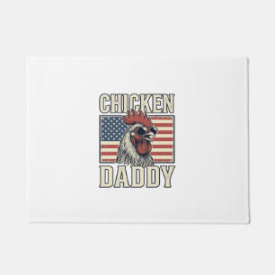Chicken Daddy Vintage Rooster Patriotic Doormat