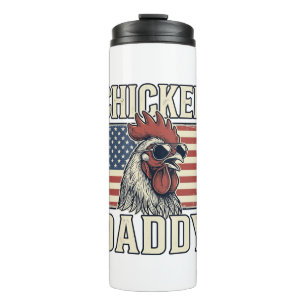 Chicken Daddy Vintage Rooster Patriotic Thermal Tumbler