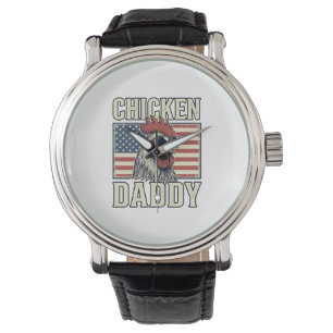 Chicken Daddy Vintage Rooster Patriotic Watch