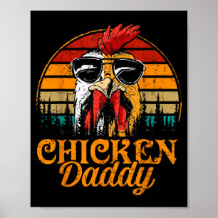 Chicken Daddy Vintage Ultry Farmer Funny Fathers D Poster