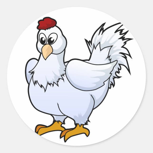 Chicken Design Classic Round Sticker (Front)
