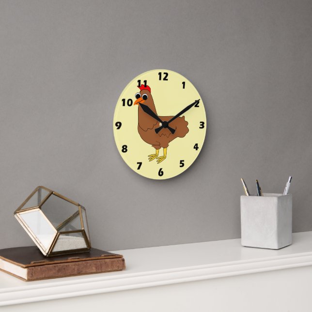 Chicken Design Round Clock (Office)