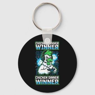 Chicken Dinner Winner Funny Gamer Rooster Present Key Ring