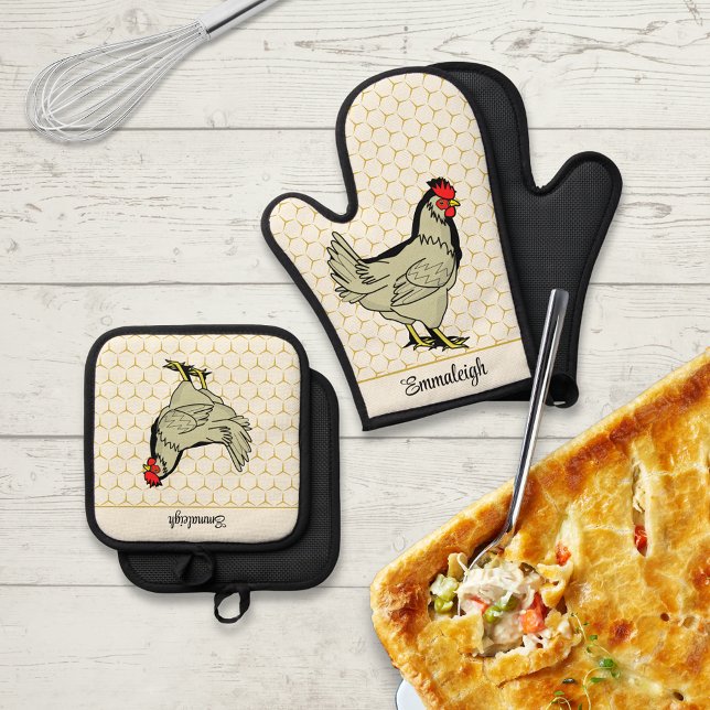 Chicken Dinner Winner Winner Oven Mitt & Pot Holder Set (Creator Uploaded)